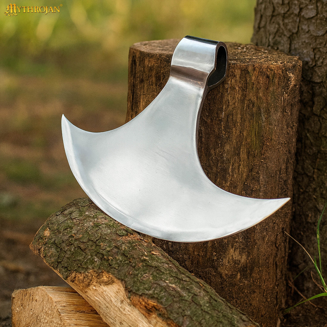 Mythrojan Medieval Viking Axe Battle Ready Axehead Reenactment Renaissance Costume - 9.5&quot;