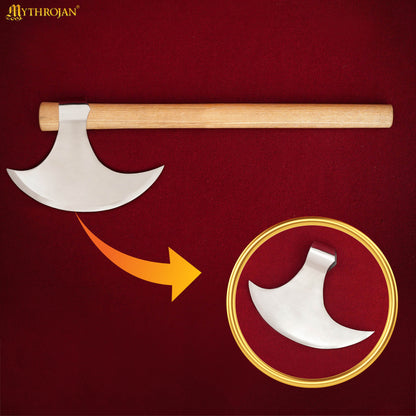 Mythrojan Medieval Viking Axe Battle Ready Axehead Reenactment Renaissance Costume - 9.5&quot;