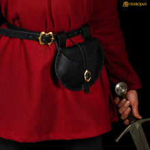 mythrojan-medieval-belt-bag-with-solid-brass-buckle-ideal-for-sca-larp-reenactment-ren-fair-full-grain-leather-black-6-5-9-5