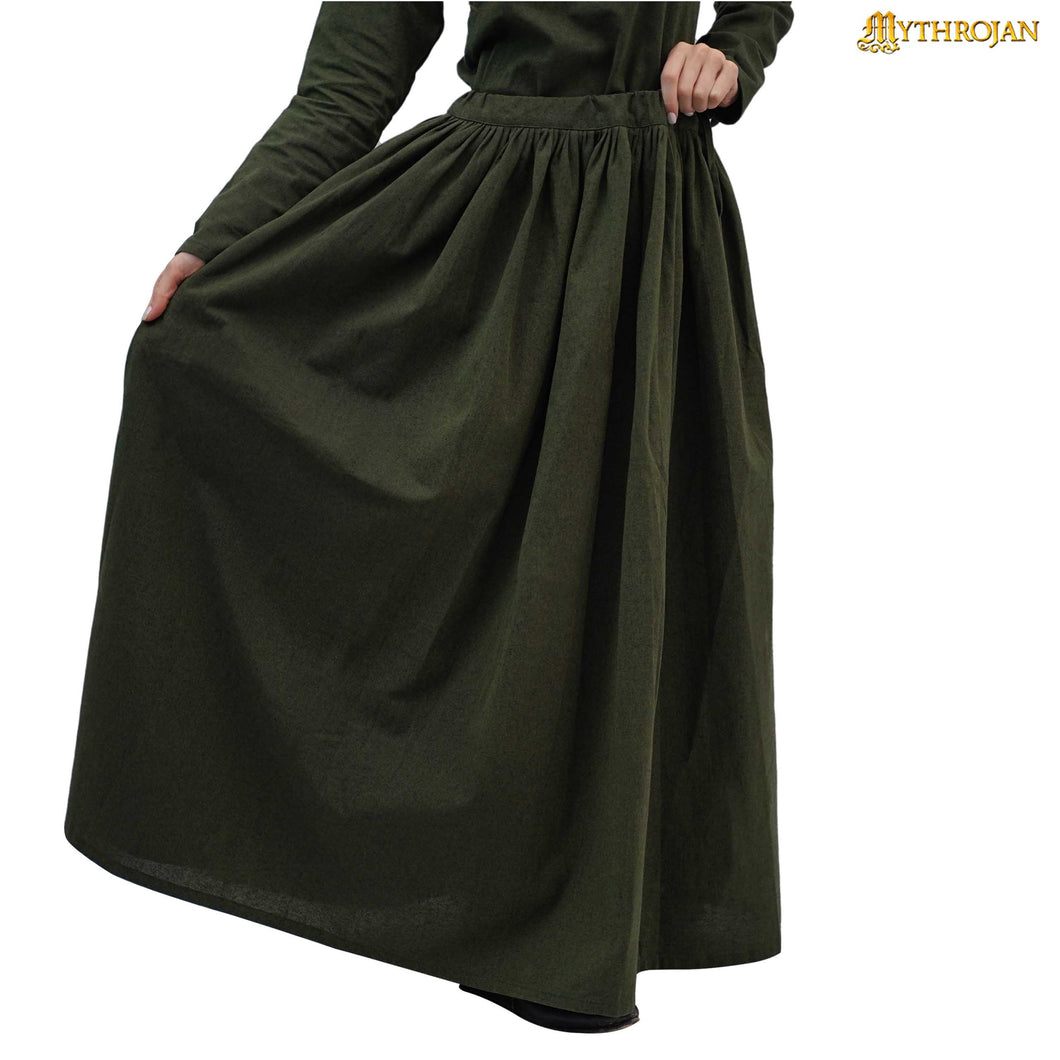 The Adventureress Medieval Fantasy Skirt with Drawstrings: Ideal for Rangers, Elves, Adventurers, Tavern Maids, and More at LARP, SCA, and Medieval Fairs