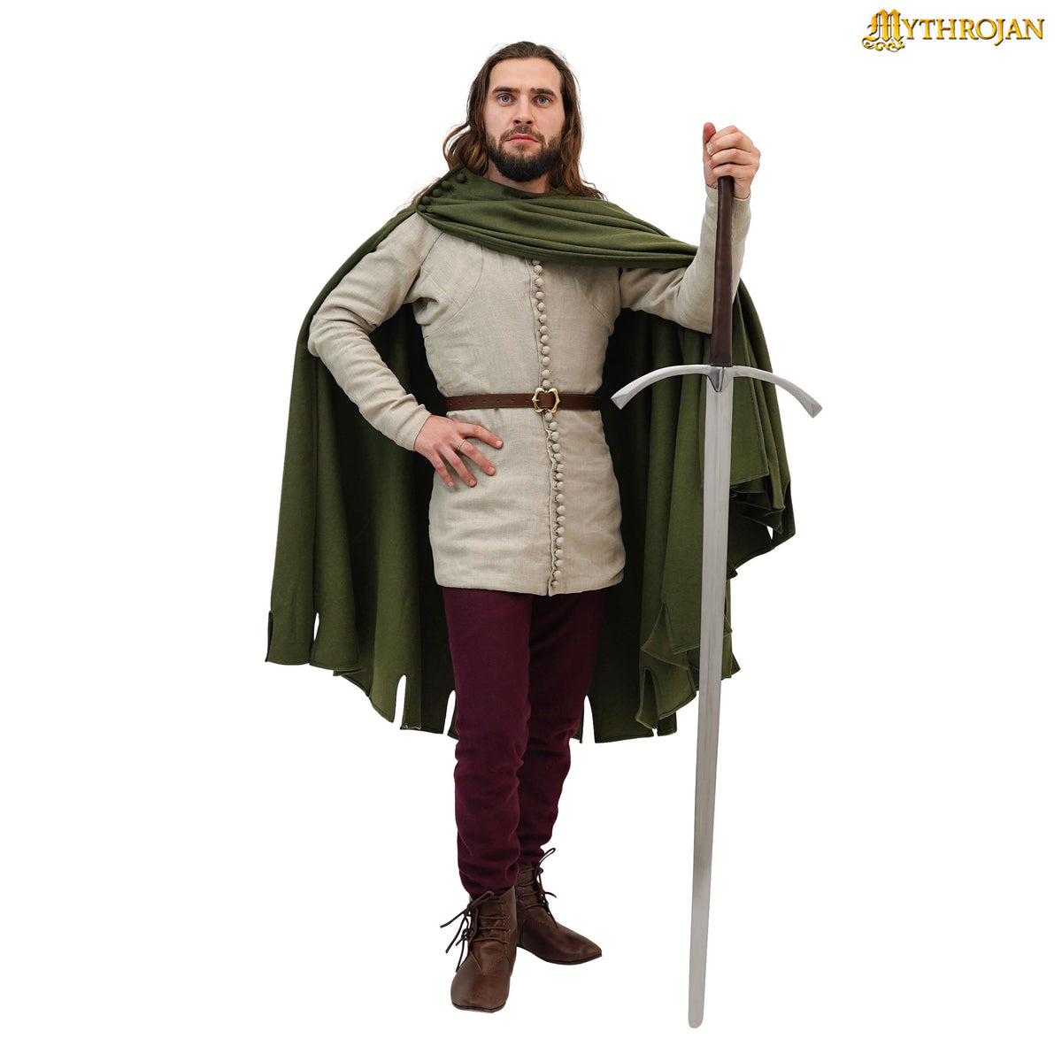 Bocksten Man Woolen Medieval Cloak - Green – Mythrojan