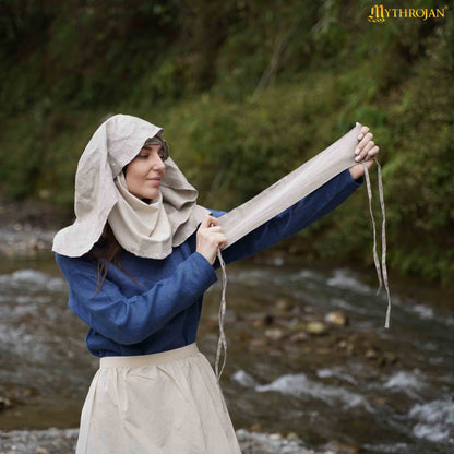 Lady Eleanor 14th Century Linen Fillet: Authentic Medieval Headband for Reenactment and LARP