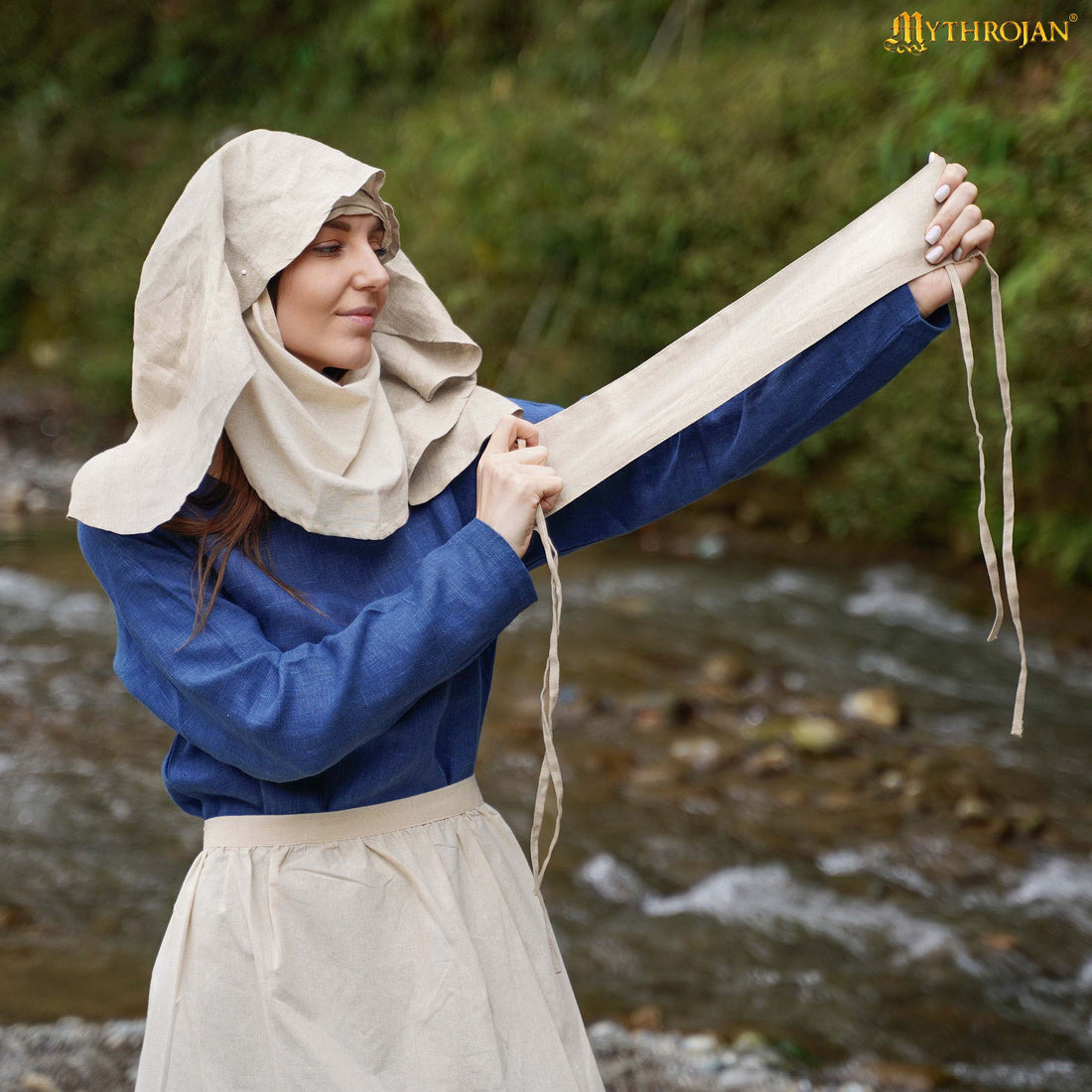 Lady Eleanor 14th Century Cotton-Linen Fillet – Authentic Medieval Headband for Reenactment, LARP, and Living History