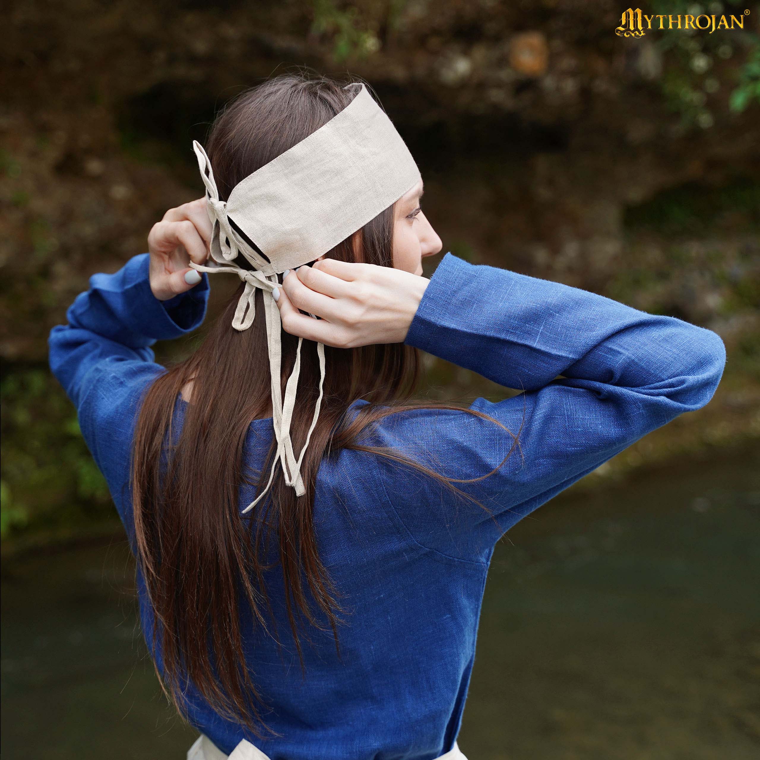 Lady Eleanor 14th Century Cotton-Linen Fillet – Authentic Medieval Headband for Reenactment, LARP, and Living History