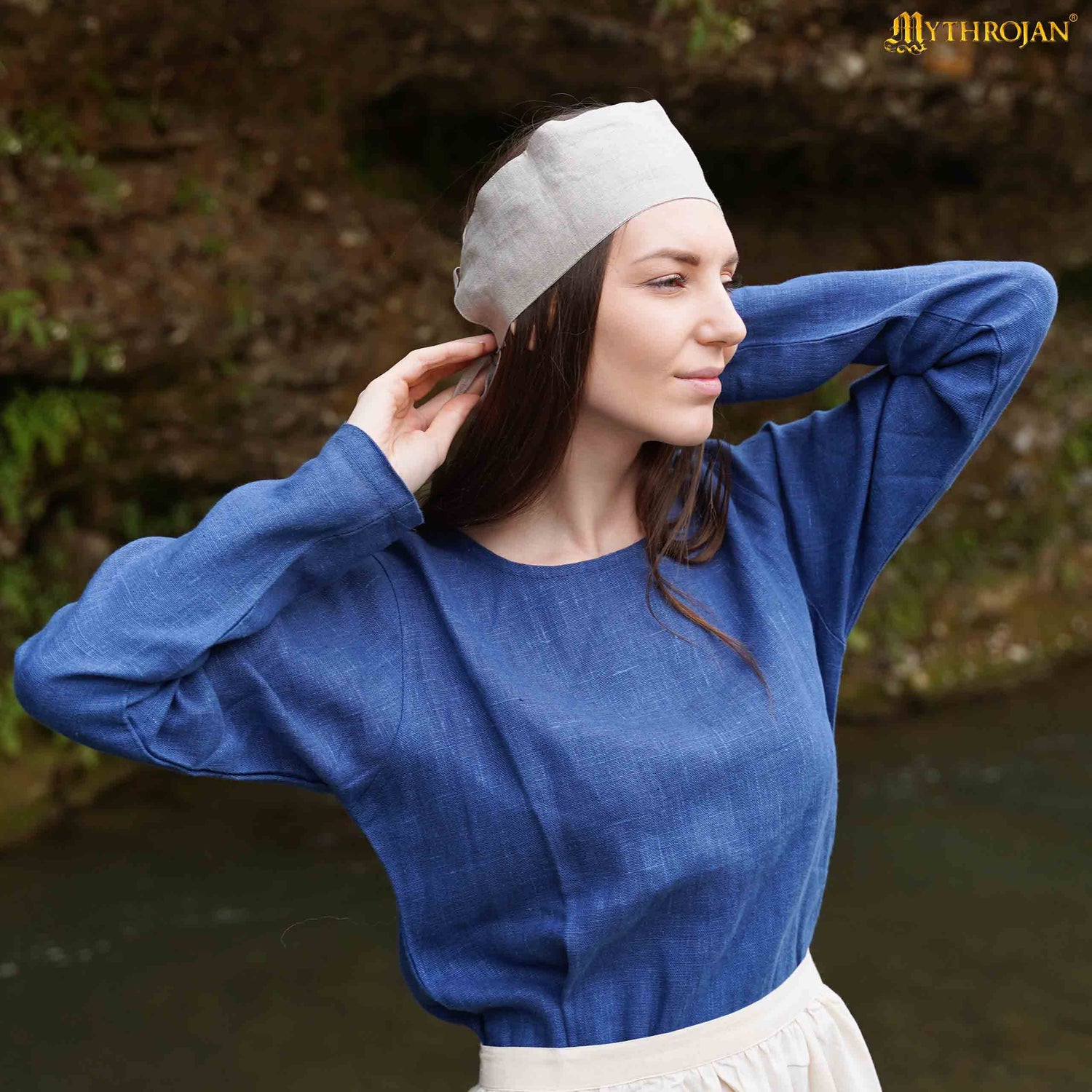 Lady Eleanor 14th Century Linen Fillet: Authentic Medieval Headband for Reenactment and LARP