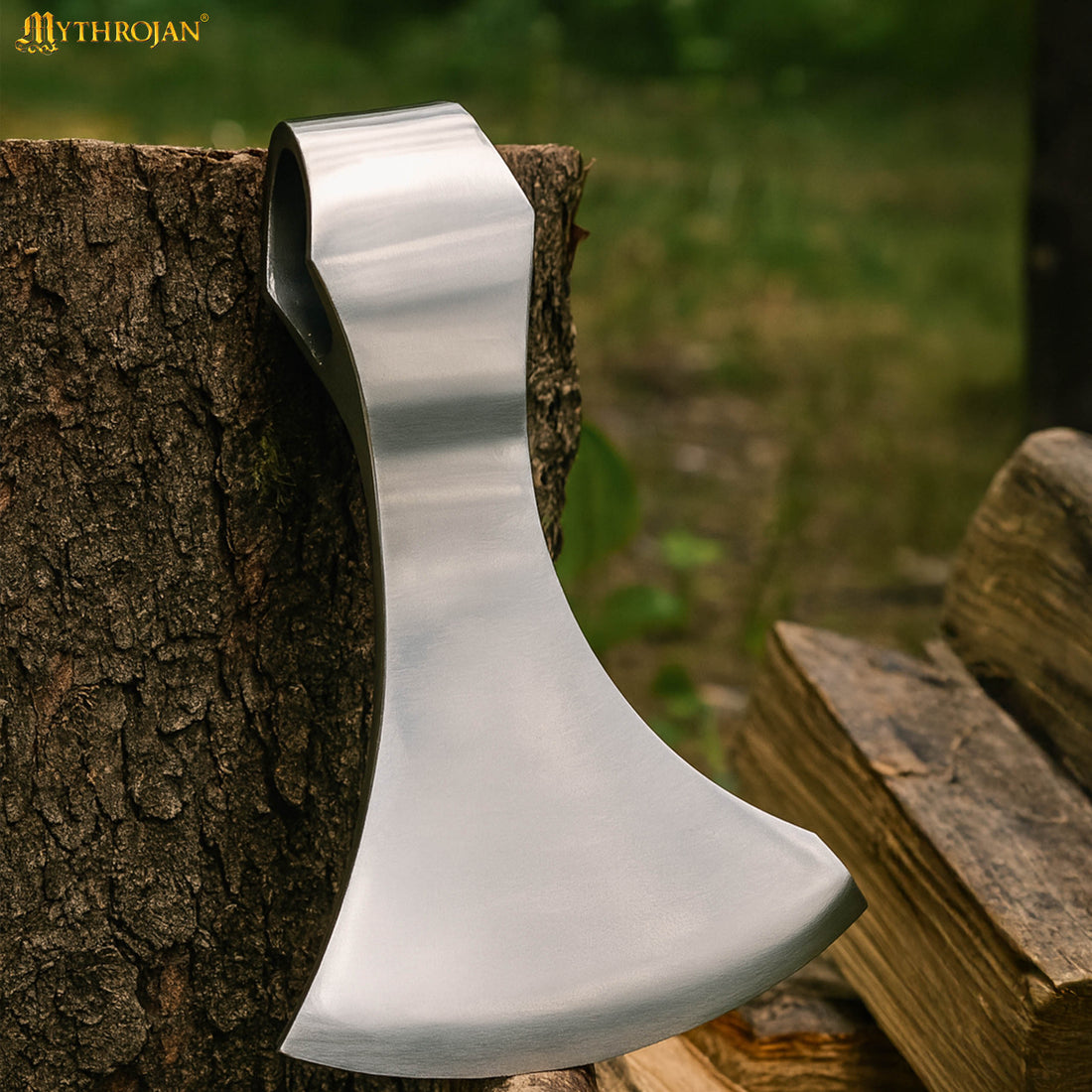 Mythrojan Medieval Viking Axe Battle Ready Axehead Reenactment Renaissance Costume - 6&quot;