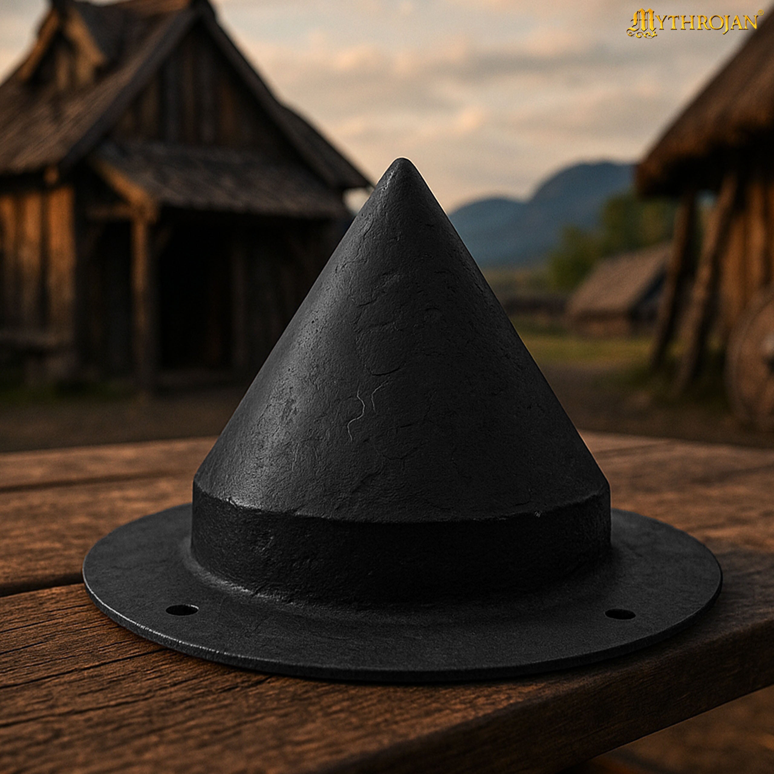 Mythrojan 8&quot; GERMANIC SHIELD BOSS UMBO - fully functional and BATTLE READY : Historical Reenactment Germanic warriors  HAND FORGED.  Finish : Antique Black