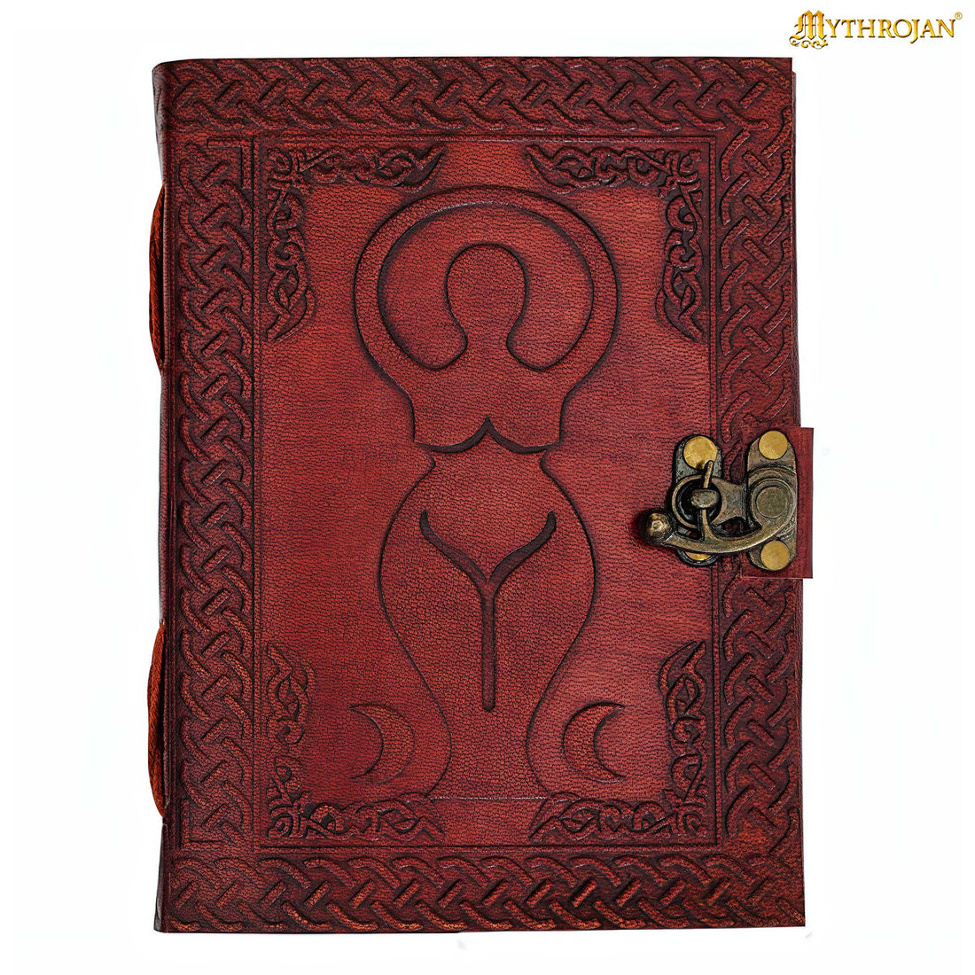 Mythrojan Medieval Goddess Leather Journal with Lock 5 x 7 inches Handmade Vintage Diary Notebook