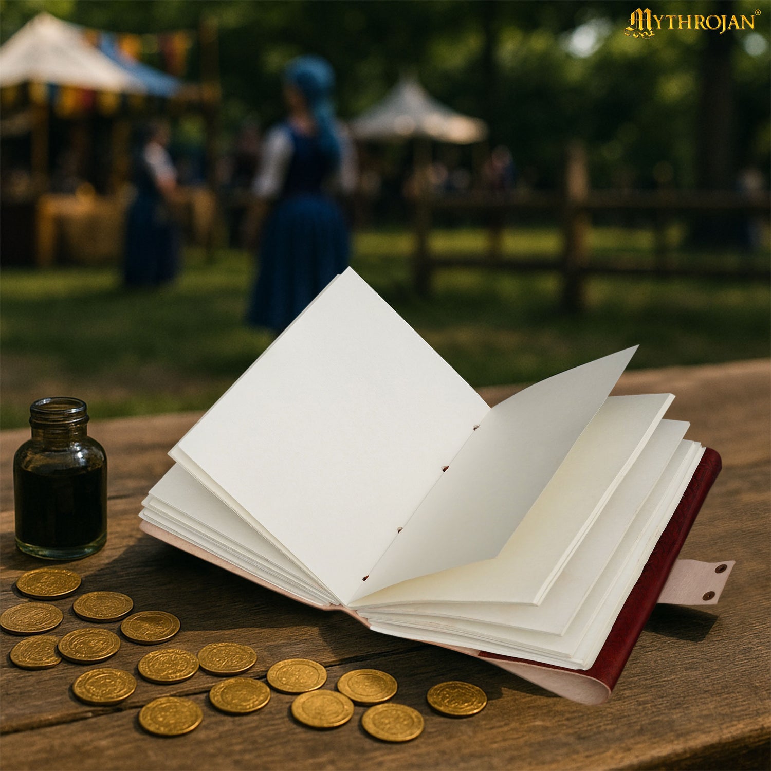 Mythrojan Medieval Goddess Leather Journal with Lock 5 x 7 inches Handmade Vintage Diary Notebook