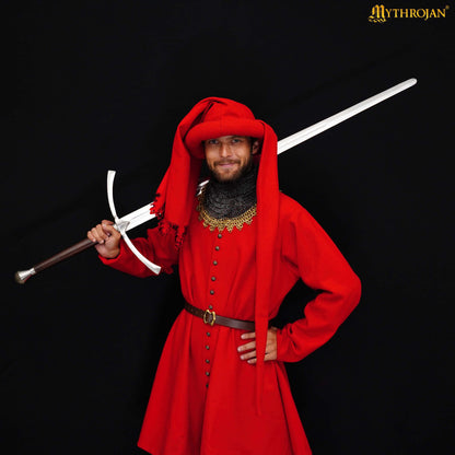 Mythrojan late medieval Houppelande gown, wool livery coat, ideal for 14 th &amp; 15 th century Medieval reenactment, SCA, LARP