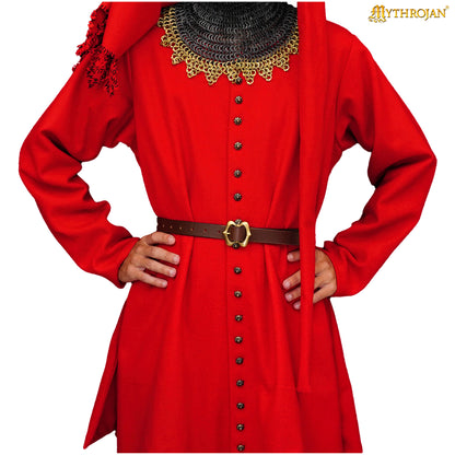 Mythrojan late medieval Houppelande gown, wool livery coat, ideal for 14 th &amp; 15 th century Medieval reenactment, SCA, LARP