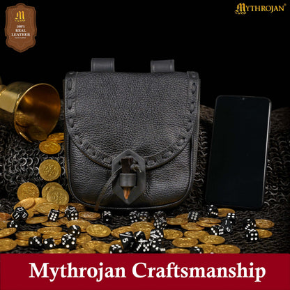 Mythrojan The Adventurer’s Belt Bag with Horn Toggle Black