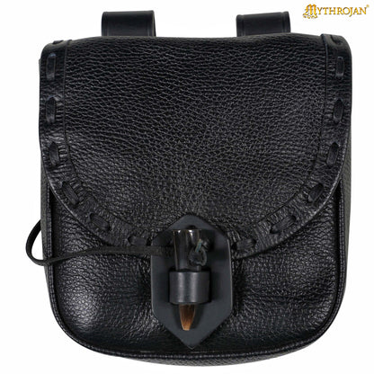 Mythrojan The Adventurer’s Belt Bag with Horn Toggle Black