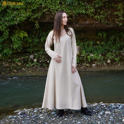 Astrid Historical Round Neck Dress: Versatile and Comfortable for Reenactment and LARP