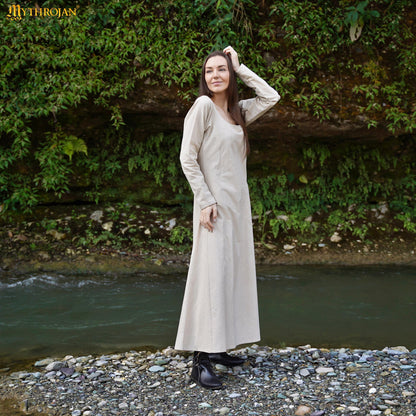 Astrid Historical Round Neck Dress: Versatile and Comfortable for Reenactment and LARP
