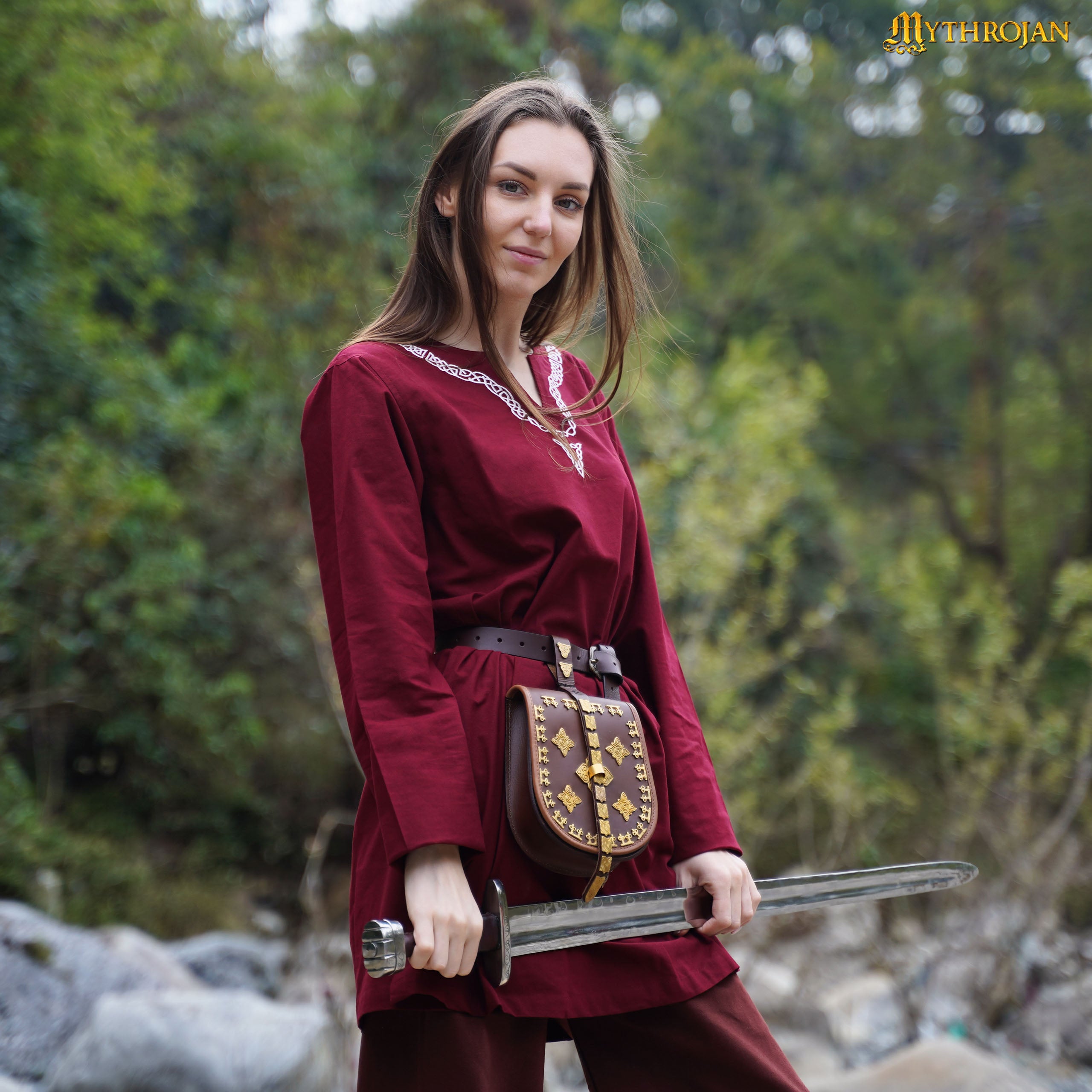 Medieval Embroidered Cotton Full Sleeves Tunic
