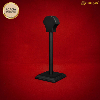 Mythrojan Wooden Helmet Stand Solid Medieval Roman Viking Helmet Display Stand Mask Display Templar Spartan Cosplay LARP Knight Stand - Natural