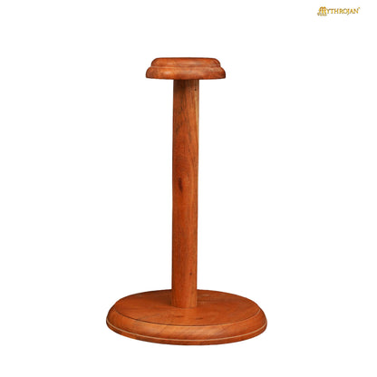 Mythrojan Wooden Helmet Stand Solid Medieval Roman Viking Helmet Display Stand Mask Display Templar Spartan Cosplay LARP Knight Stand - 13&quot;