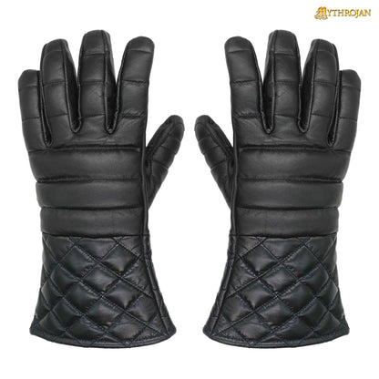 Mythrojan SWORDSMAN FENCING GLOVES: HEMA LIGHTLY PADDED LEATHER GLOVES Medieval Renaissance