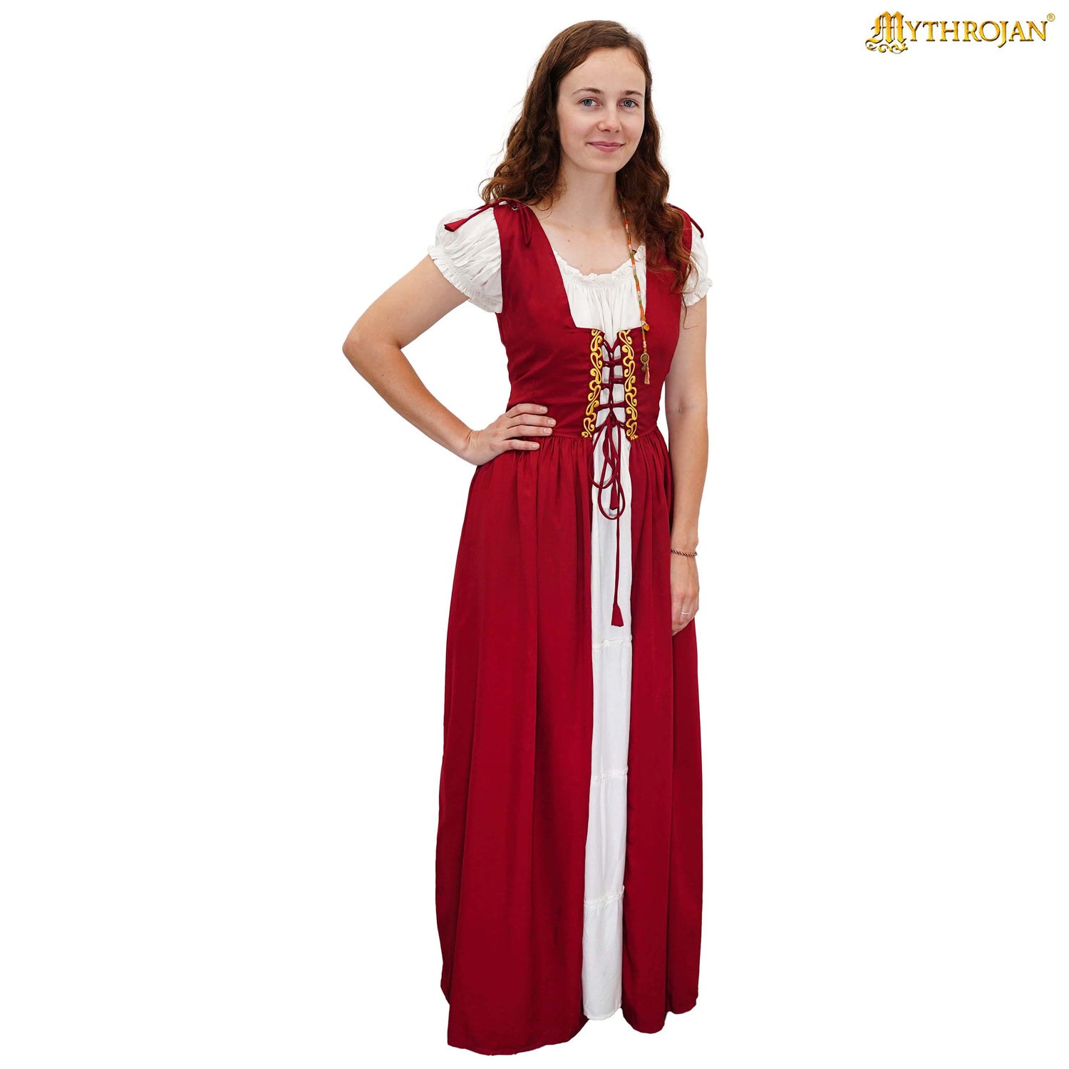 red celtic dress Vintage Red Velvet Irish Dance Dress, Hand Embroidered Celtic Phoenix