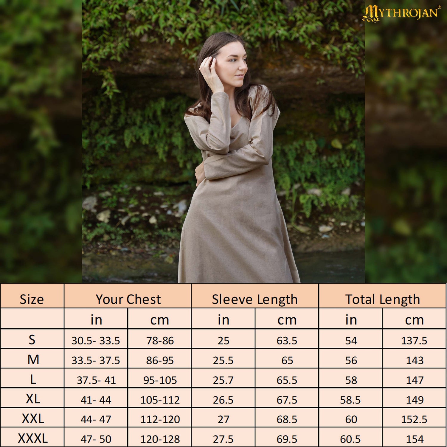 Astrid Historical Round Neck Dress: Versatile and Comfortable for Reenactment and LARP