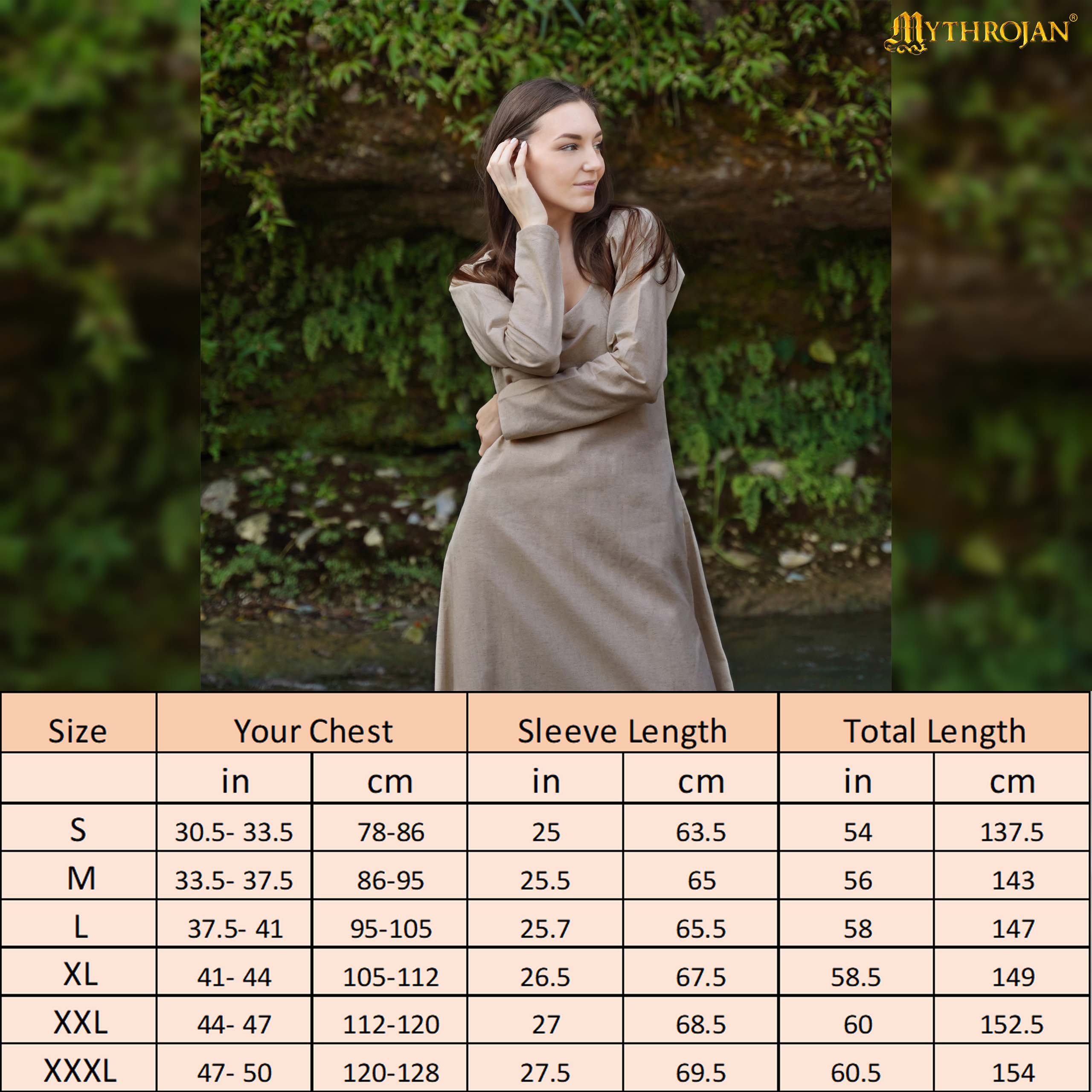 Astrid Historical Round Neck Dress: Versatile and Comfortable for Reenactment and LARP