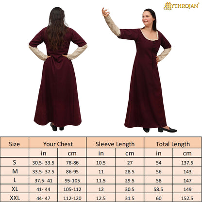 Lady dress half sleeves front open with hand kaaj black round cord with aiglets
