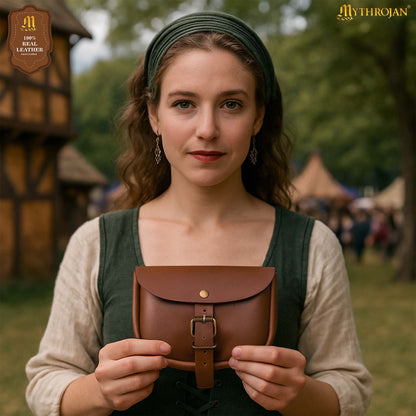 Mythrojan The Medieval Burglar Leather Belt Pouch Coin &amp; Essentials Bag