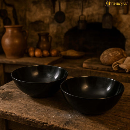 Mythrojan Hand Crafted Small Serving Natural Ox Horn Bowl - Polished Finish - 5&quot; width x 2&quot; Depth (Set of 2)