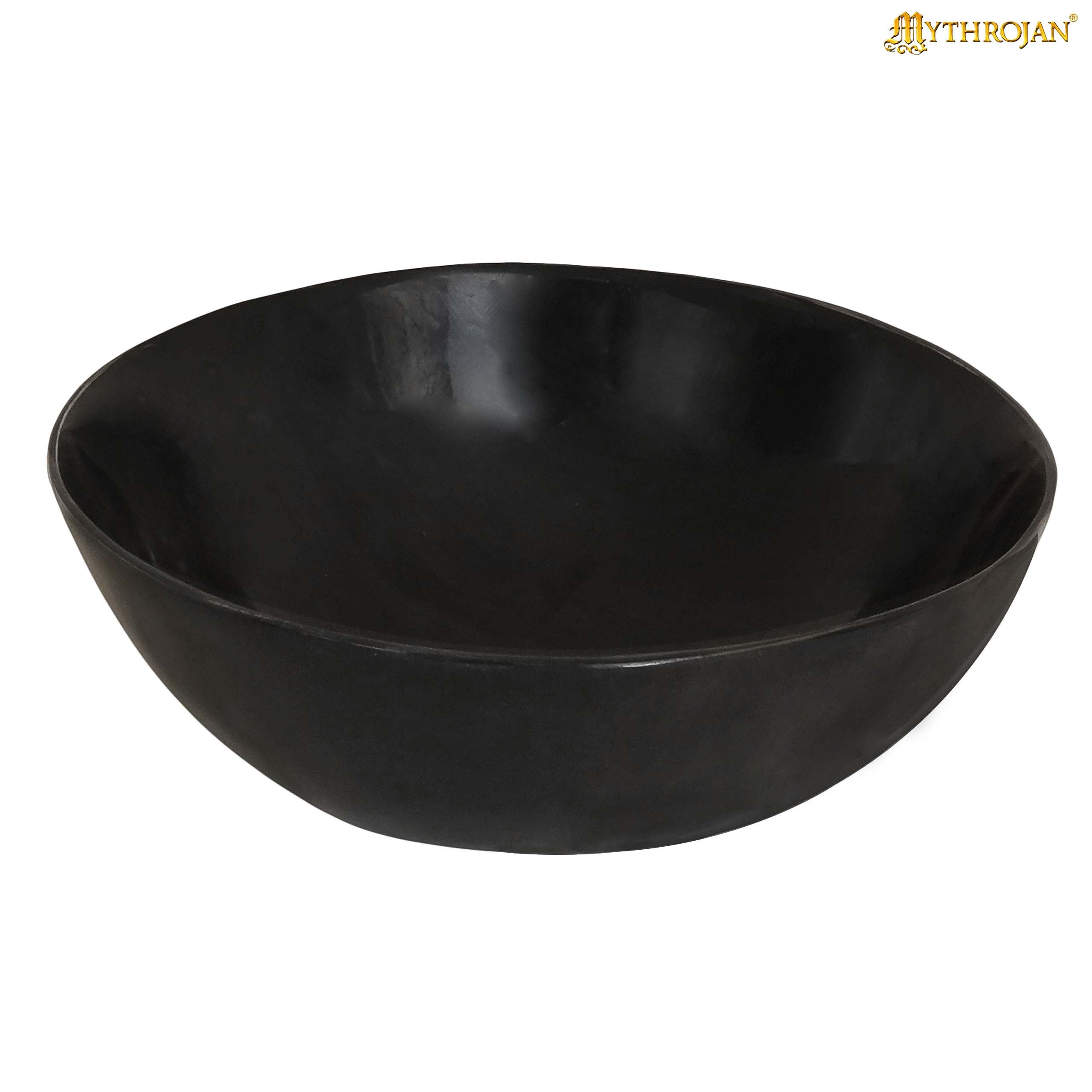Mythrojan Hand Crafted Small Serving Natural Ox Horn Bowl - Polished Finish - 4&quot; width x 2&quot; Depth