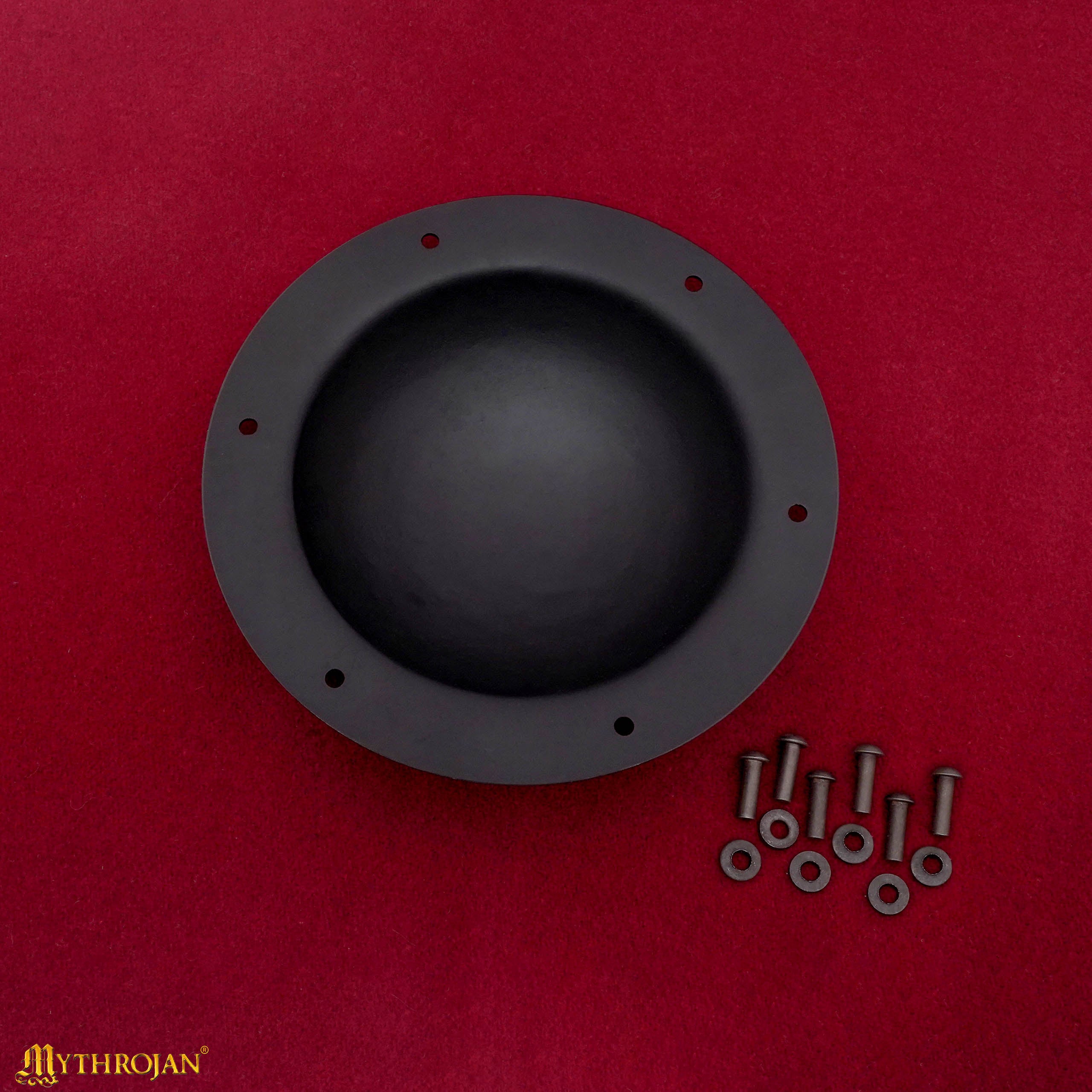 Mythrojan 7.5&quot; Antique Finish Viking Shield Boss Umbo - Fully Functional and Battle Ready Black