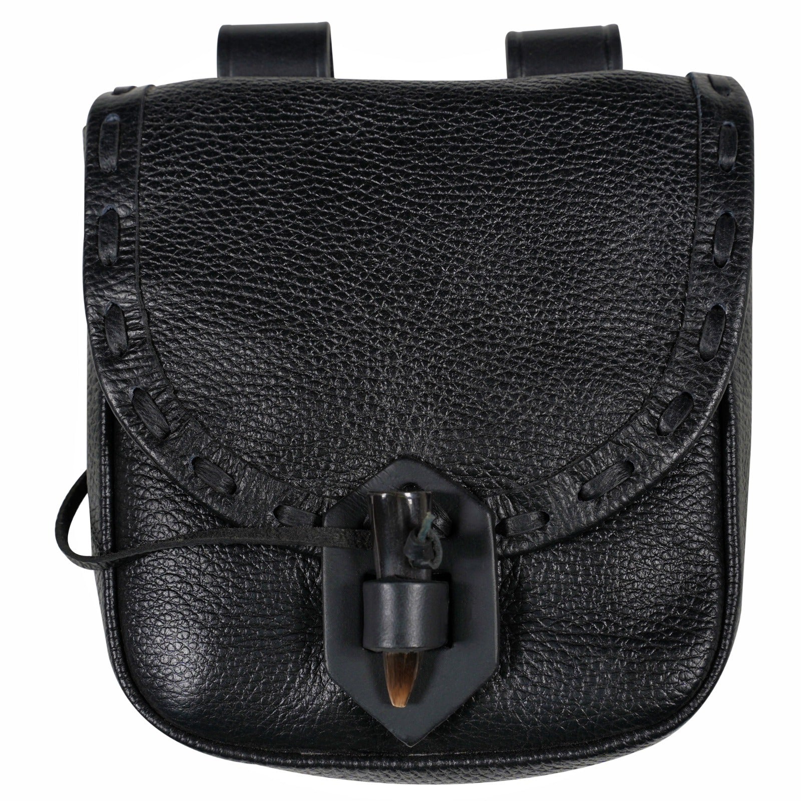 Mythrojan The Adventurer’s Belt Bag with Horn Toggle Black