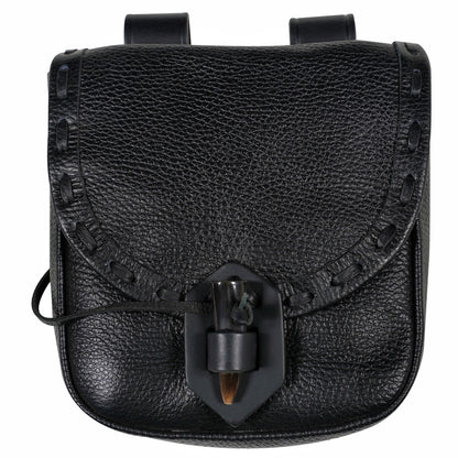 Mythrojan The Adventurer’s Belt Bag with Horn Toggle Black