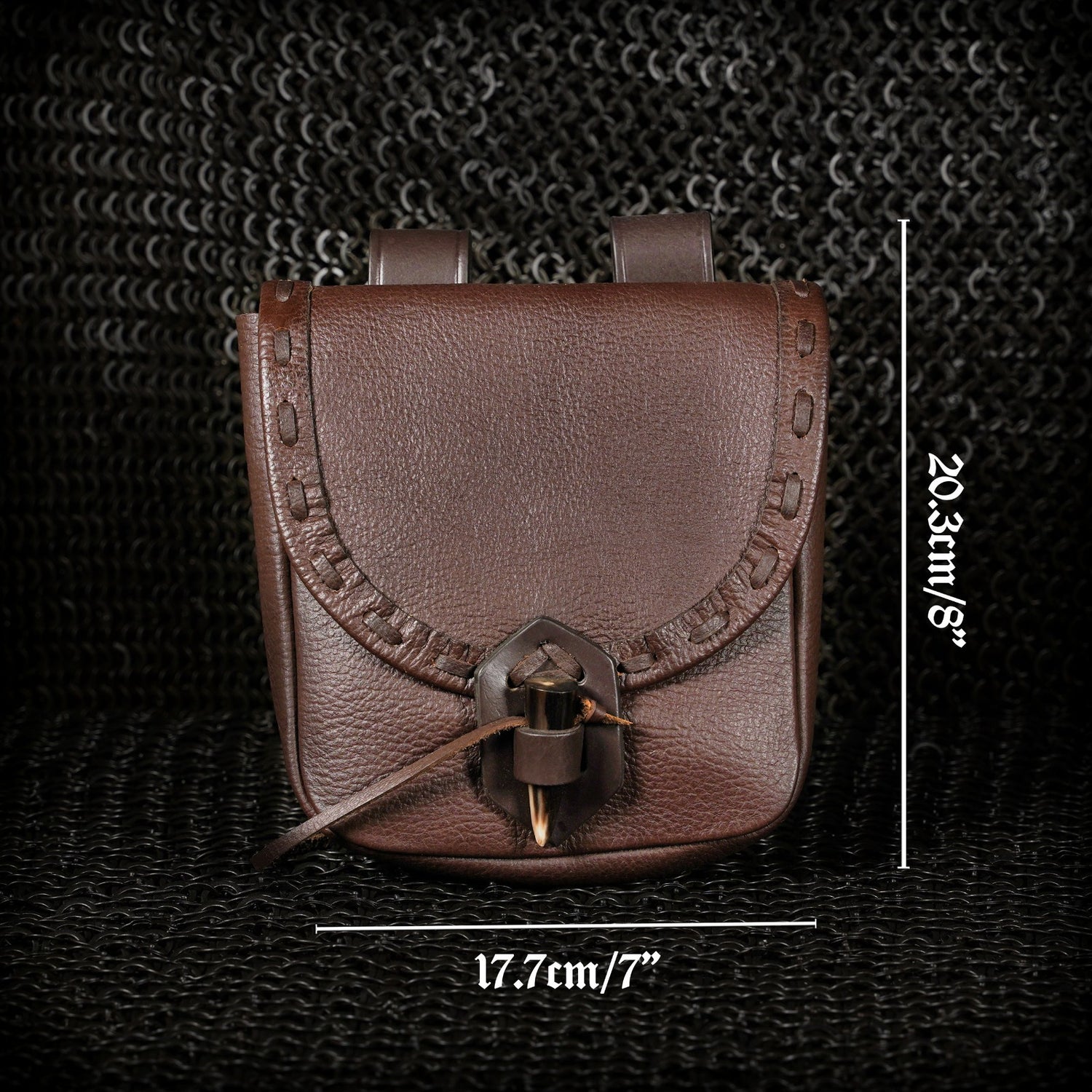 Mythrojan The Adventurer’s Belt Bag with Horn Toggle Black