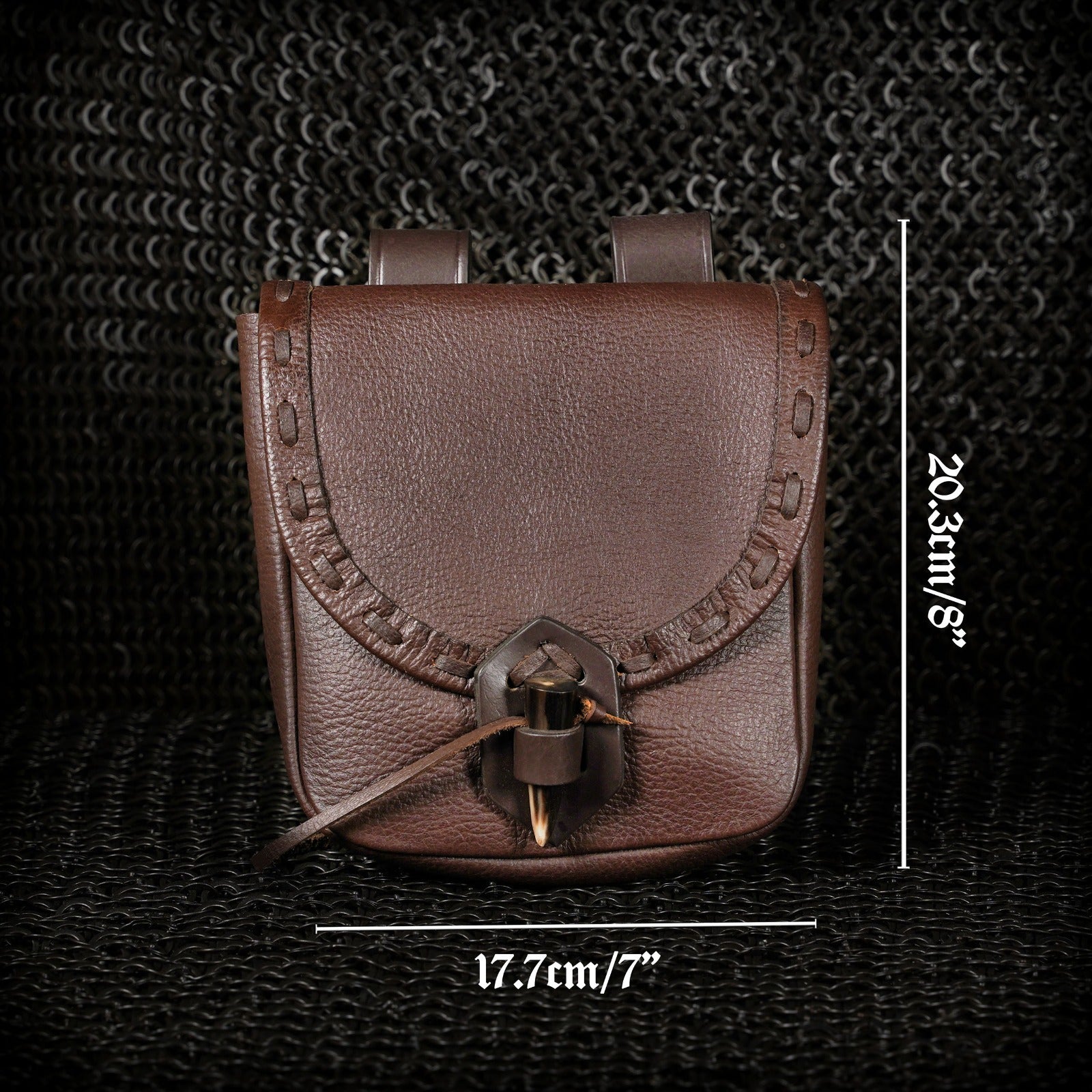 Mythrojan The Adventurer’s Belt Bag with Horn Toggle Black