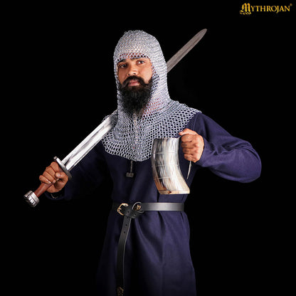 Mythrojan MEDIEVAL LIGHT CANVAS CAP : soft sturdy 100% cotton coif for your next costume