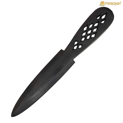 Mythrojan Wooden Knives, Athame Wiccan Wooden Handmade Knife Pagan Witch Wizard Wicca – Black