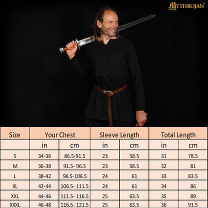 Classic Dark Age &amp; Early Medieval Tunic : LARP, SCA &amp; Medieval Events - Black