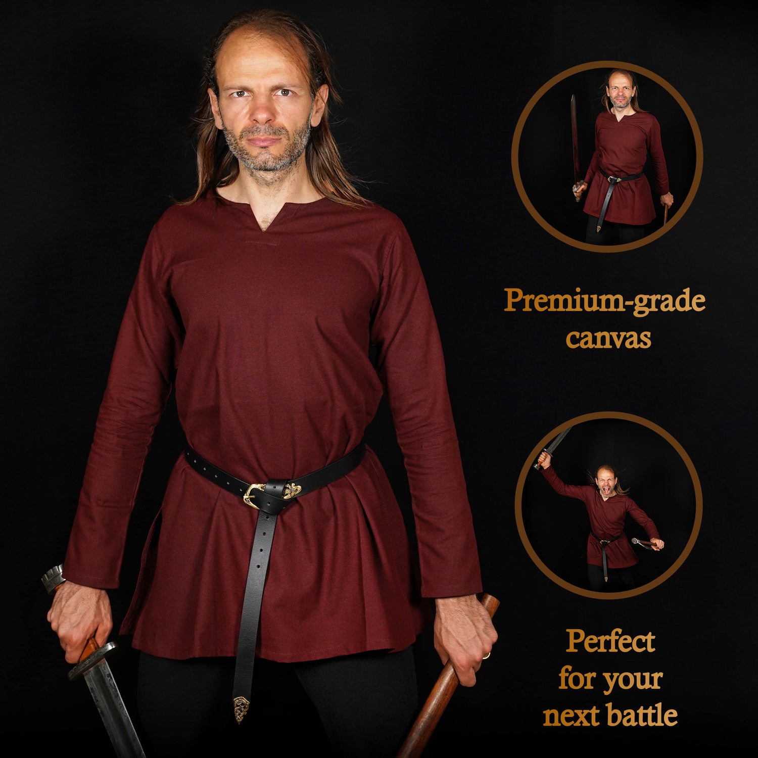 Classic Dark Age &amp; Early Medieval Tunic : LARP, SCA &amp; Medieval Events - Brown