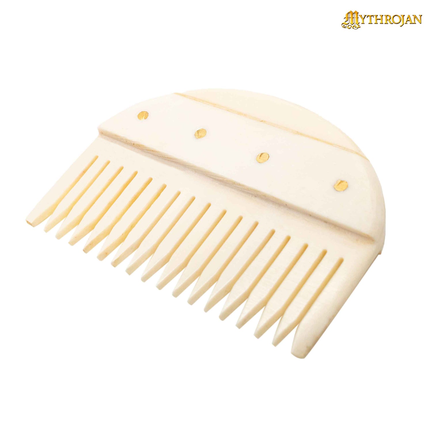 Mythrojan Wide Teeth Handmade Germanic Bone Comb Big Large Tooth Detangling Wide Gap Comb