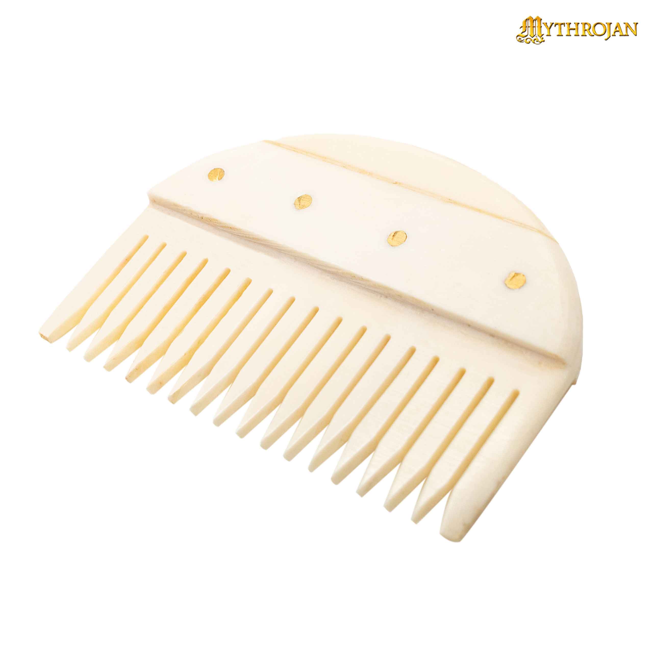 Mythrojan Wide Teeth Handmade Germanic Bone Comb Big Large Tooth Detangling Wide Gap Comb