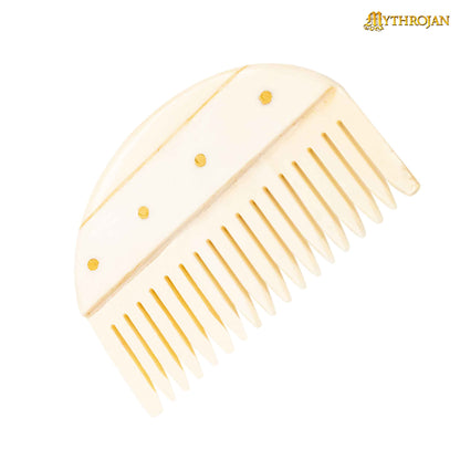 Mythrojan Wide Teeth Handmade Germanic Bone Comb Big Large Tooth Detangling Wide Gap Comb