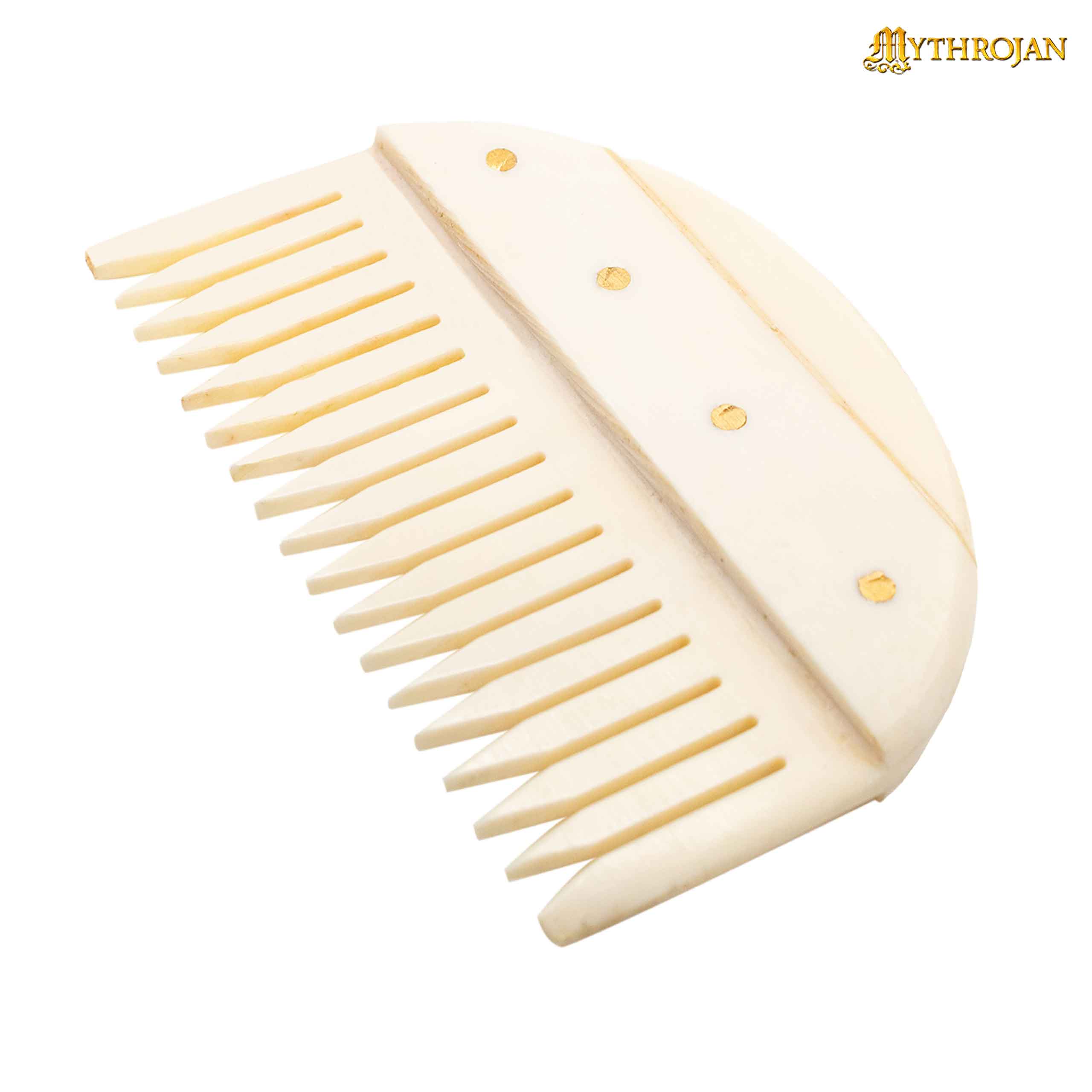 Mythrojan Wide Teeth Handmade Germanic Bone Comb Big Large Tooth Detangling Wide Gap Comb