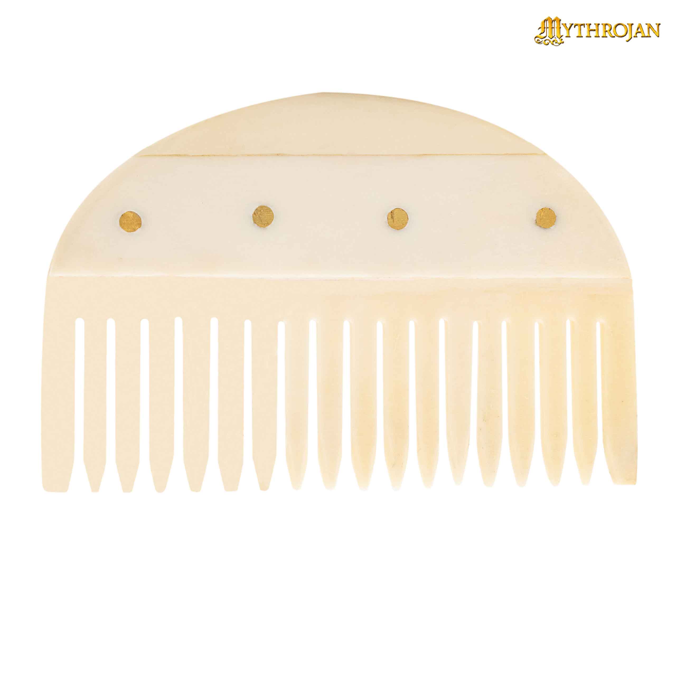 Mythrojan Wide Teeth Handmade Germanic Bone Comb Big Large Tooth Detangling Wide Gap Comb