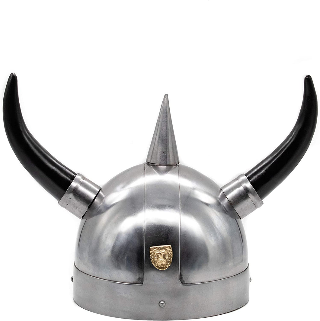 Viking Warrior Steel Helmet with Horns Norse Medieval Costume Stage Prop LARP