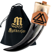 mythrojan-viking-drinking-horn-with-unique-leather-holder-authentic-medieval-inspired-viking-wine-mead-mug-polished-finish