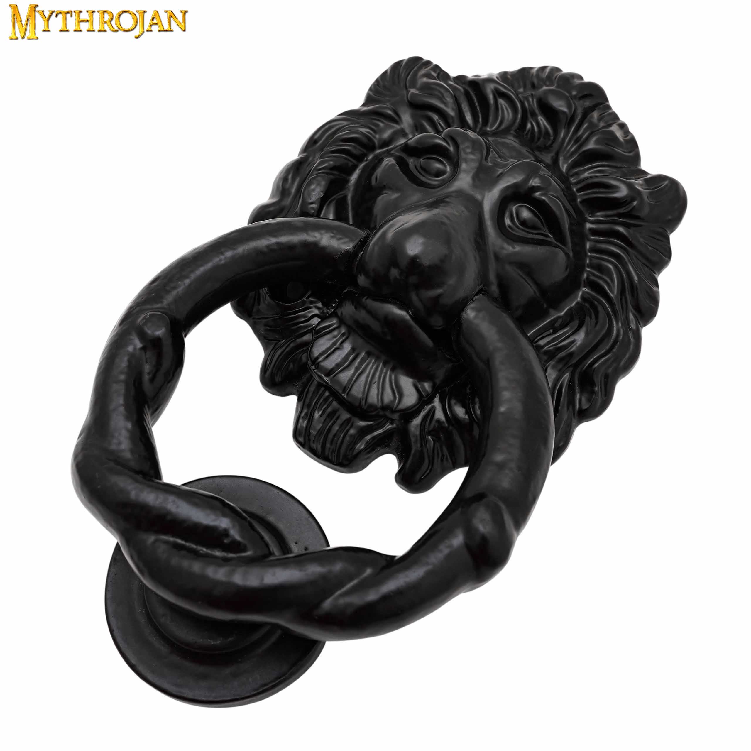 Mythrojan Lion Head Front Door Knocker Artisan Made Antique Door Knocker Ring