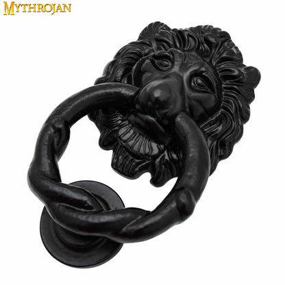 Mythrojan Lion Head Front Door Knocker Artisan Made Antique Door Knocker Ring