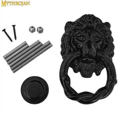 Mythrojan Lion Head Front Door Knocker Artisan Made Antique Door Knocker Ring