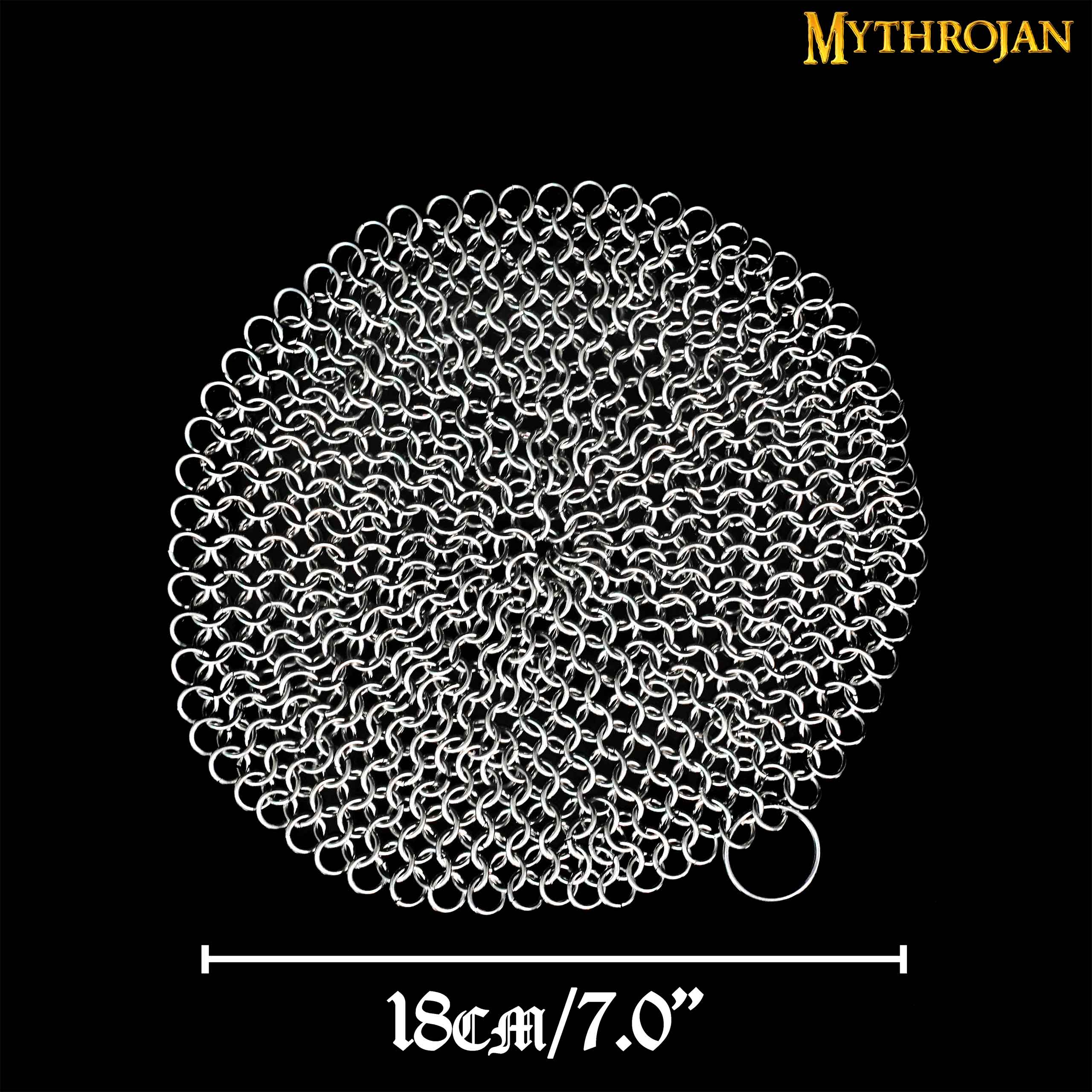 Mythrojan Chainmail Round Stainless Steel Scrubber, Ideal for Cleaning